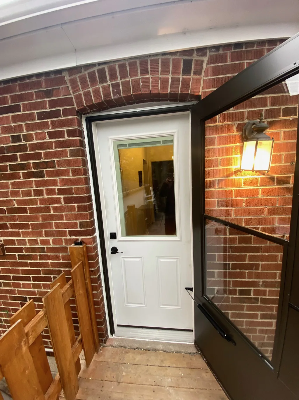 Residential entry door with locksmith hardware