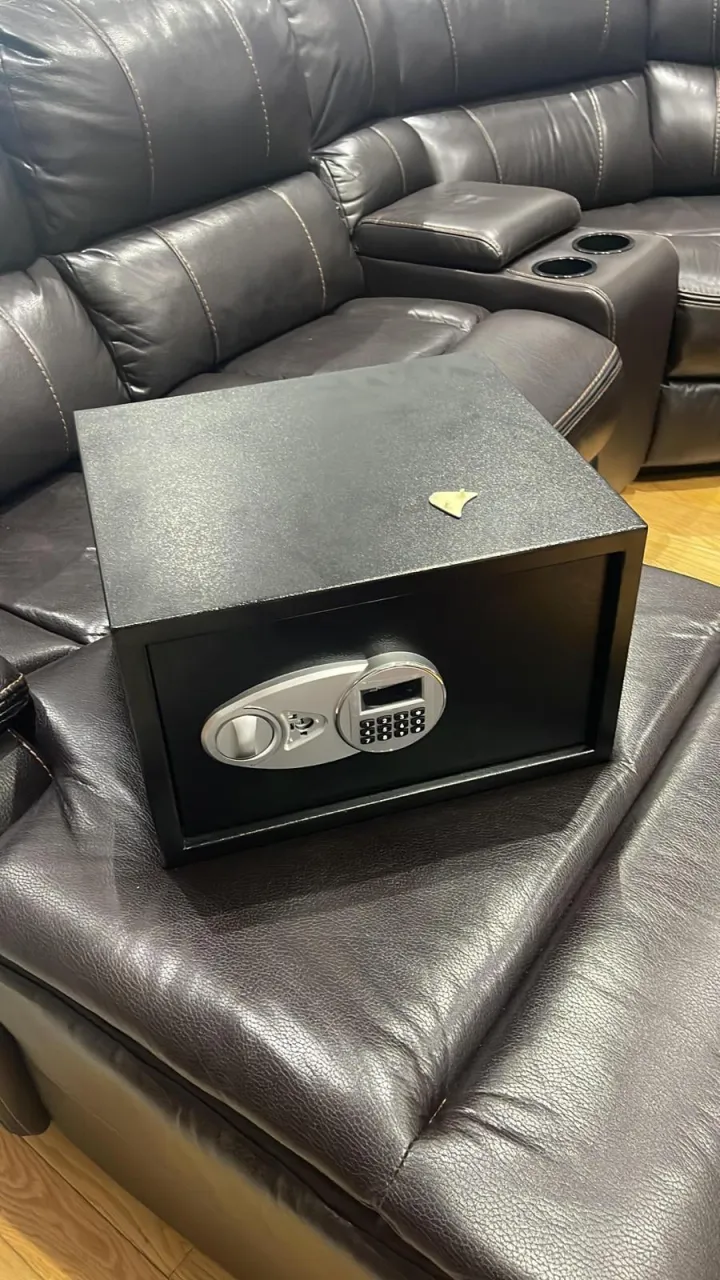 Compact electronic keypad safe ready for locksmith service
